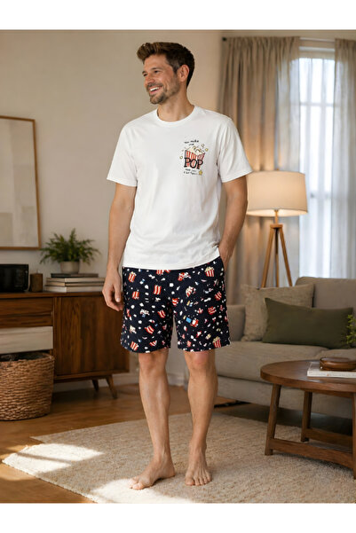 Pijamask ΑΝΔΡΙΚΟ ΣΕΤ ΠΙΤΖΑΜΑΣ ΜΕ ΣΧΕΔΙΑ ΠΟΠΚΟΡΝ