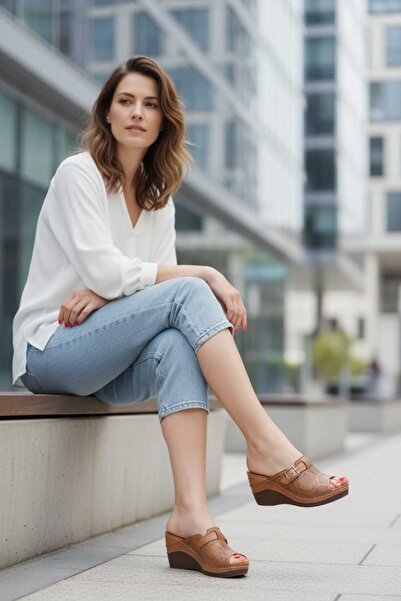 By Yağlıoğlu 100% Γνήσιο Δέρμα Πλήρως Ορθοπεδικές Ανατομικές Παντόφλες BRK0086