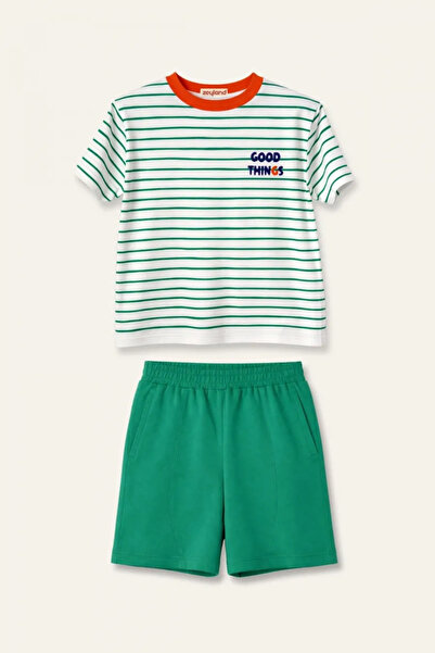 Zeyland Boys' Striped T-Shirt and Shorts Set