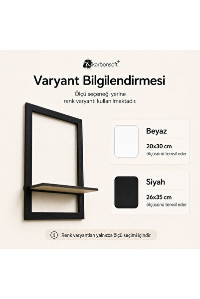 karbonsoft 2’li Modern Dekoratif Duvar Rafı Seti – Sök Tak Ahşap Çerçeve Raf – 20x30 / 26x35 cm – Kolay Montaj