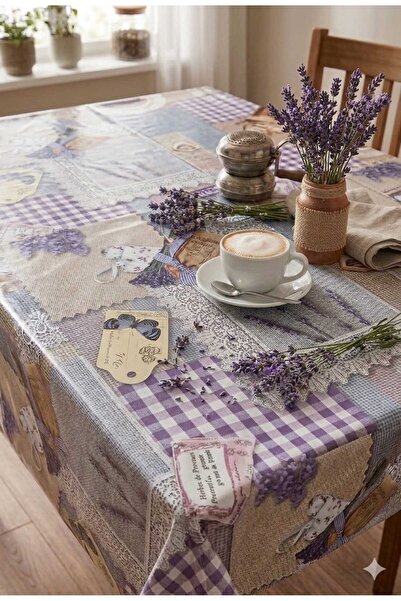 ÇEÇEN HOME Πλαστικό τετράγωνο τραπεζομάντιλο με σχέδιο λουλουδιών 140x180 PVC...