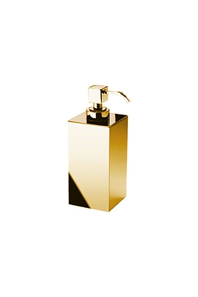 Windisch Square Metal Liquid Soap Dispenser, Countertop - Gold