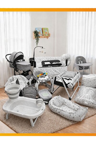 modabebekler 32 Parça Bebek Çeyiz Seti – Bebek Arabası, Mama Sandalyesi, Hama...