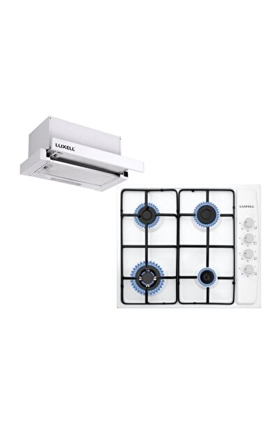 Luxell 2'Lİ BEYAZ ASPİRATÖRLÜ SET (ASPİRATÖR + OCAK)