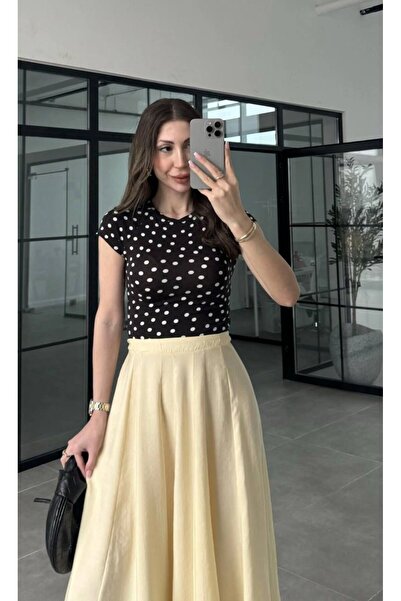 MAESTRO WOMAN Γυναικείο μπλουζάκι από βαμβάκι σε μαύρο πουά