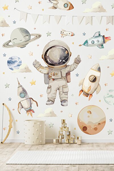 MSticker Σετ αυτοκόλλητων τοίχου με θέμα το διάστημα 165 τεμαχίων – Τοιχογραφ...