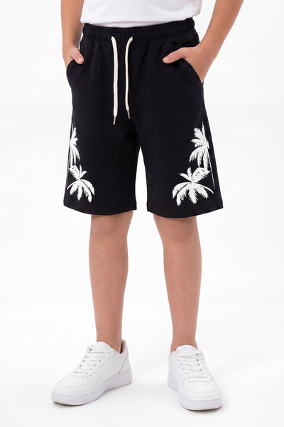 FYK COLLECTİON Pantaloni scurți de vară pentru băieți, cu imprimeu palmier, c...