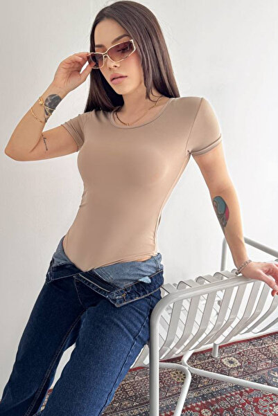 COOL TARZ Basic Body Body elastic din bumbac cu mânecă scurtă pentru femei