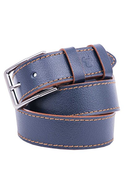 TORO NERO Ανδρική Δερμάτινη Ζώνη Ναυτικό Μπλε