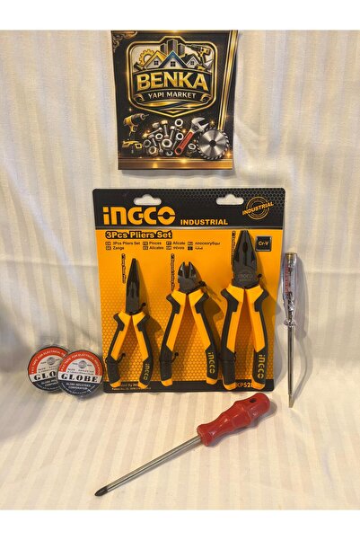 Ingco Profesyonel Pense Seti 6'lı Set (200 mm Pense - 180 mm Yan Keski - 180 ...