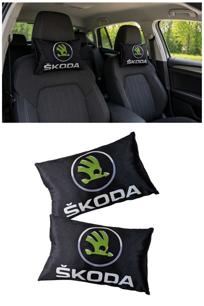 TUSBA MARKET Συμβατό με οχήματα Skoda, ψηφιακά τυπωμένο μαύρο μαξιλάρι λαιμού...