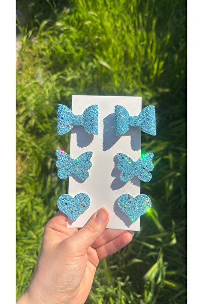 Toka Perisi Τιρκουάζ Μίξ Στέλλα Ασημί Γκλίτερ Φιόγκος καρδιά πεταλούδα (Μεταλ...