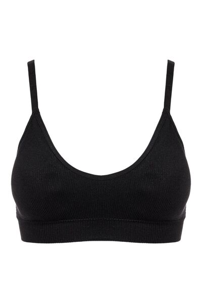 Zâna Casei Μαύρο Με ριμπ με ραβδώσεις και ραφές για γυναίκες - Ένα μέγεθος