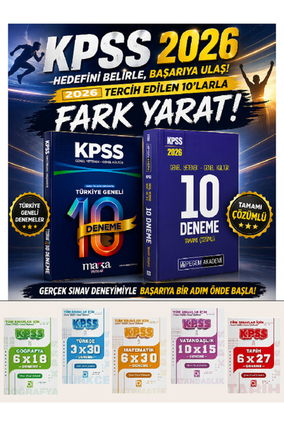 Marka Yayınları Marka + Pegem 2026 KPSS Genel Yetenek Genel Kültür Fasikül De...