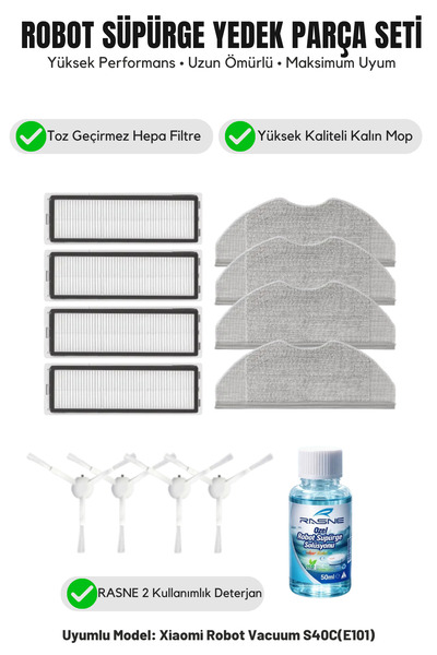 Asgard Grup Ρομποτική σκούπα S40C(E101) Συμβατή με 4 πλευρικές βούρτσες, 4 φί...