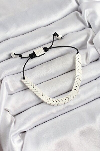 norsary White Juju Women's Bracelet with Brass Elevator