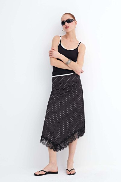 Addax Μίντι φούστα με σχέδιο πουά E2077