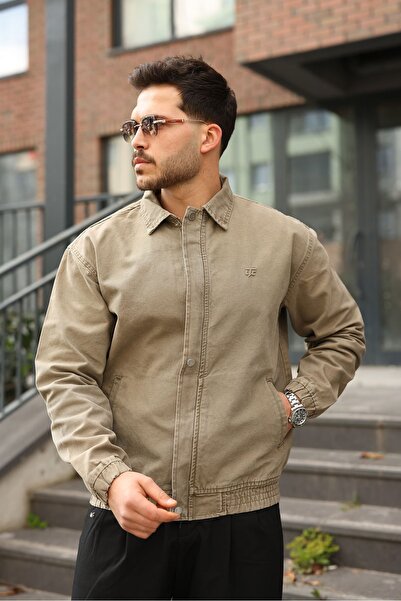 LTC Jeans Ανδρικό κανονικό μπουφάν από καμβά σε καφέ χρώμα με φερμουάρ και κο...