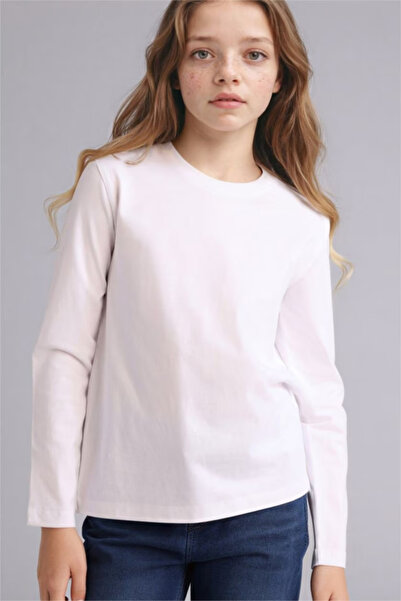 DeFacto 100% Cotton Regular Fit Crew Neck Long Sleeve T-Shirt Girls G0860A826Sp
