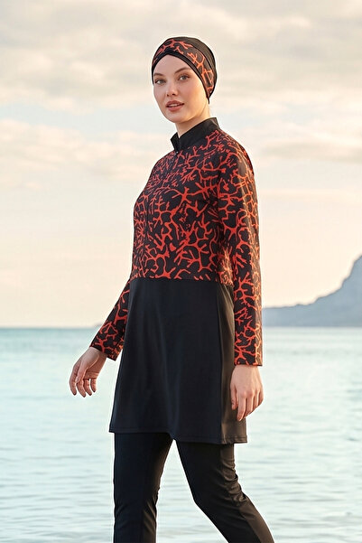 Haliç Mayo Μαγιό Τεσεττούρ με σχέδια, ολόσωμο, μεγάλου μεγέθους 16 Μαύρο03