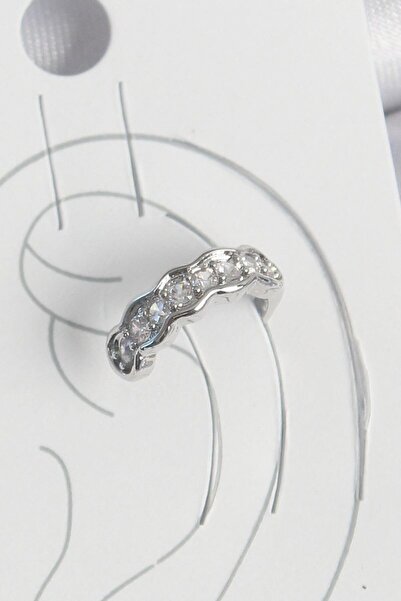 norsary Brass Silver Color Zircon Stone Cartilage Model Women's Earrings