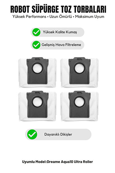 Asgard Grup Συμβατή με Dreame Aqua10 Ultra Roller, συσκευασία 4 τεμαχίων, σακ...