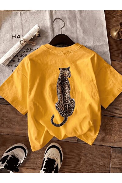 Oksit Υπερμεγέθη γυναικεία μπλουζάκια από βαμβάκι με λεοπάρ στάμπα στην πλάτη...