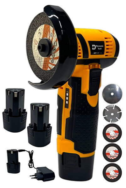 DynamicTech Mini Akülü Açılı Taşlama Demir Kesme Makinesi 75 MM Spiral