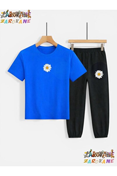ZAROKANE Tek Papatya Printed Top and Bottom Tracksuit/T-Shirt Two-Piece Child...