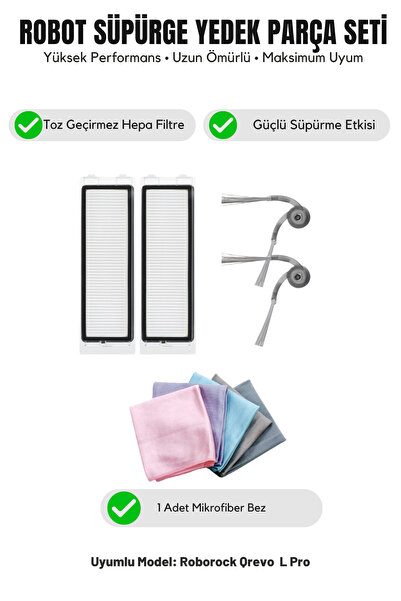 Asgard Grup Roborock Qrevo L Pro Συμβατό με 2 πλευρικές βούρτσες, 2 φίλτρα κα...
