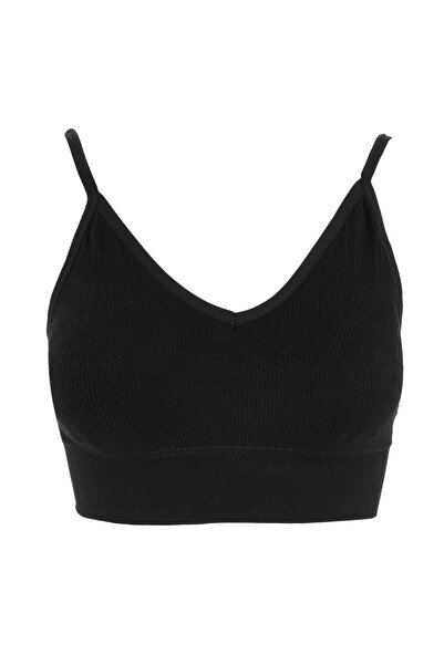 Zâna Casei Μαύρο Μπούστο με Λεπτές Τιράντες Χωρίς Στρίφωμα για Γυναίκες - Ενι...