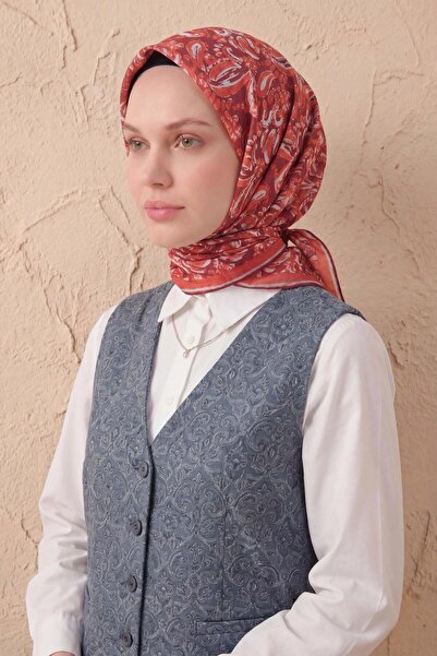 Silk Home Μαλακό Κασκόλ Σάλι με Μοτίβο Κεράσι 90x90