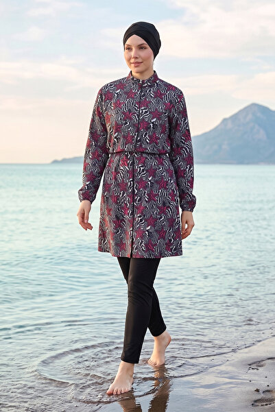 Haliç Mayo Μαγιό Τεσεττούρ με σχέδια, ολόσωμο, μεγάλου μεγέθους 11 Μαύρο07