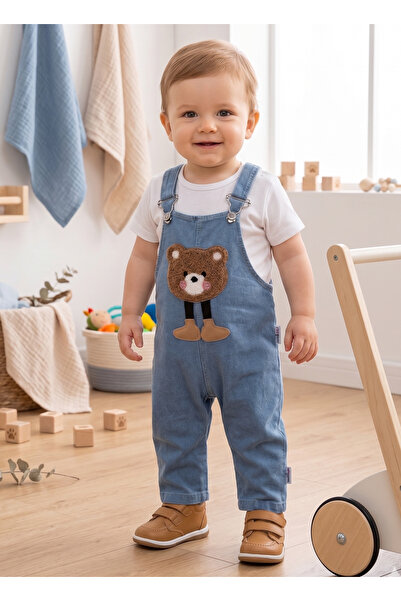 EYMİRGİYİM Teddy Bear Salopet Girl Boy Baby Kids 2-Piece Set 6-9 Months, 9-12...