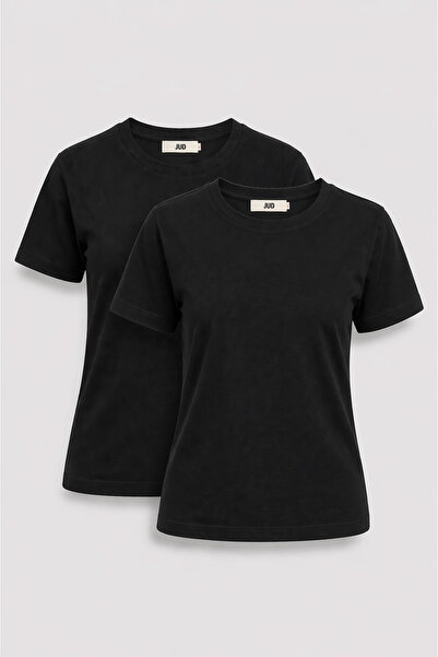 JUD Victoria 80001-1 Γυναικείο Βασικό T-Shirt σε Κανονική Γραμμή, Σετ 2 τεμαχίων