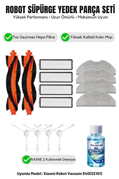 Asgard Grup Ρομποτική σκούπα S40C(E101) Συμβατή με 2 κύριες βούρτσες, 4 πλαϊν...