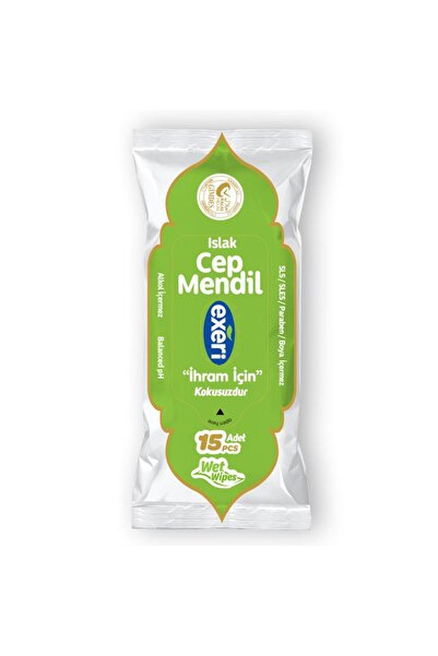 exeri Islak Cep Mendil Kokusuz | Hac ve Umre İçin Kokusuzdur