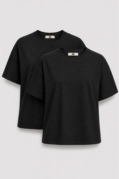 JUD Emilia 80002-1 Oversize Γυναικείο Βασικό T-Shirt 2 τεμαχίων