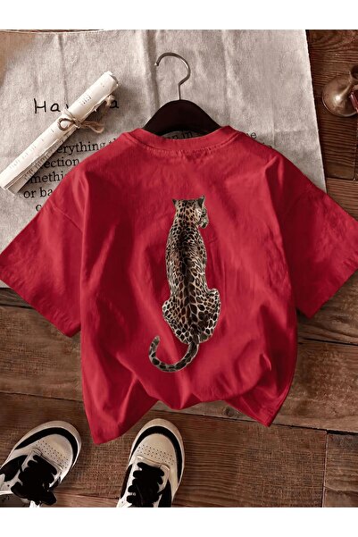 Oksit Υπερμεγέθη γυναικεία μπλουζάκια από βαμβάκι με λεοπάρ στάμπα στην πλάτη...