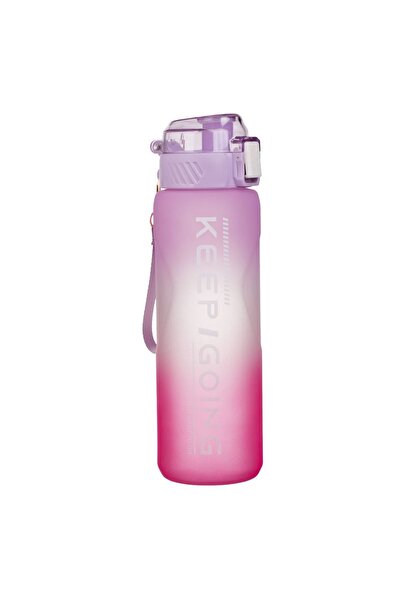 Zâna Casei Πλαστικό Αθλητικό Μπουκάλι Νερού Ombre σε Φούξια Λιλά "Keep going"...