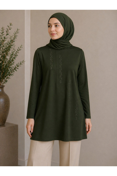 Mutlu City Medium Stone and Above Mother Combed Cotton Tunic 30643
