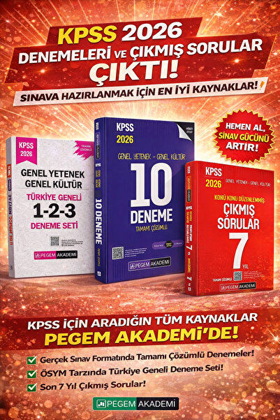 Pegem Akademi Yayıncılık Pegem 2026 KPSS GKGY Türkiye Geneli 1-2-3 (3'lü Dene...