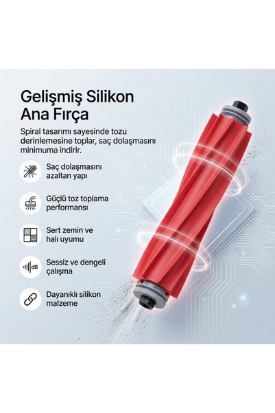 Asgard Grup Roborock Qrevo L Pro Uyumlu 2 Ana Fırça 4 Yan Fırça 4 Filtre 4 Mop 1 Deterjan 4 Toz Torbası