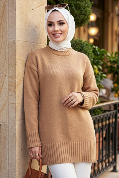 N.S NEVA STYLE Μπισκουίτ Τεσέττουρ Πλεκτό Πουλόβερ 87181BS