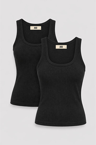 JUD Cuello 82004-1 Γυναικείο Αθλητικό Μπλουζάκι με Λαιμόκοψη U, Σετ 2 τεμαχίω...