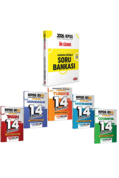 Yediiklim Yayınları Data Yayınları KPSS Önlisans Tek Kitap Karekod Çözümlü So...