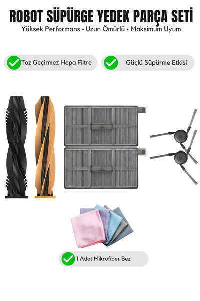 Asgard Grup Dreame Aqua10 Roller Compatible 1 Main Brush 2 Side Brushes 2 Fil...