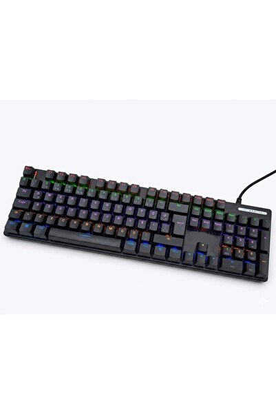 jedel Blue Switch Tam Mekanik Antighosting Rgb Efekli Işıklı Oyuncu Klavye Q Türkçe Klavye