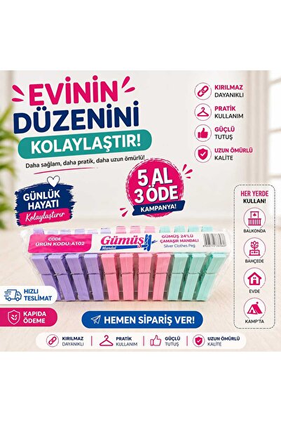 GÜMÜŞ Mandal 24*5 5 Packs