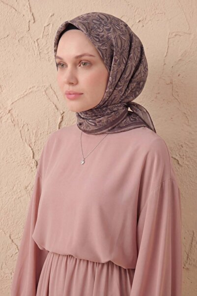 Silk Home Μαλακό Κασκόλ Σάλι Μοτίβο Βιζόν 90x90